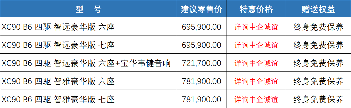 中企诚谊沃尔沃XC90留学生特惠车